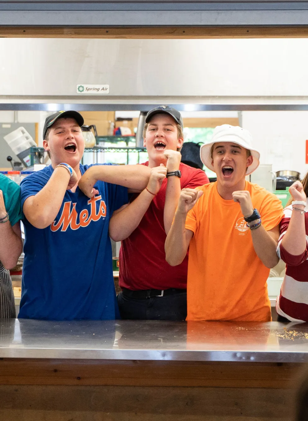 CQE Kitchen staff during meal cheer time