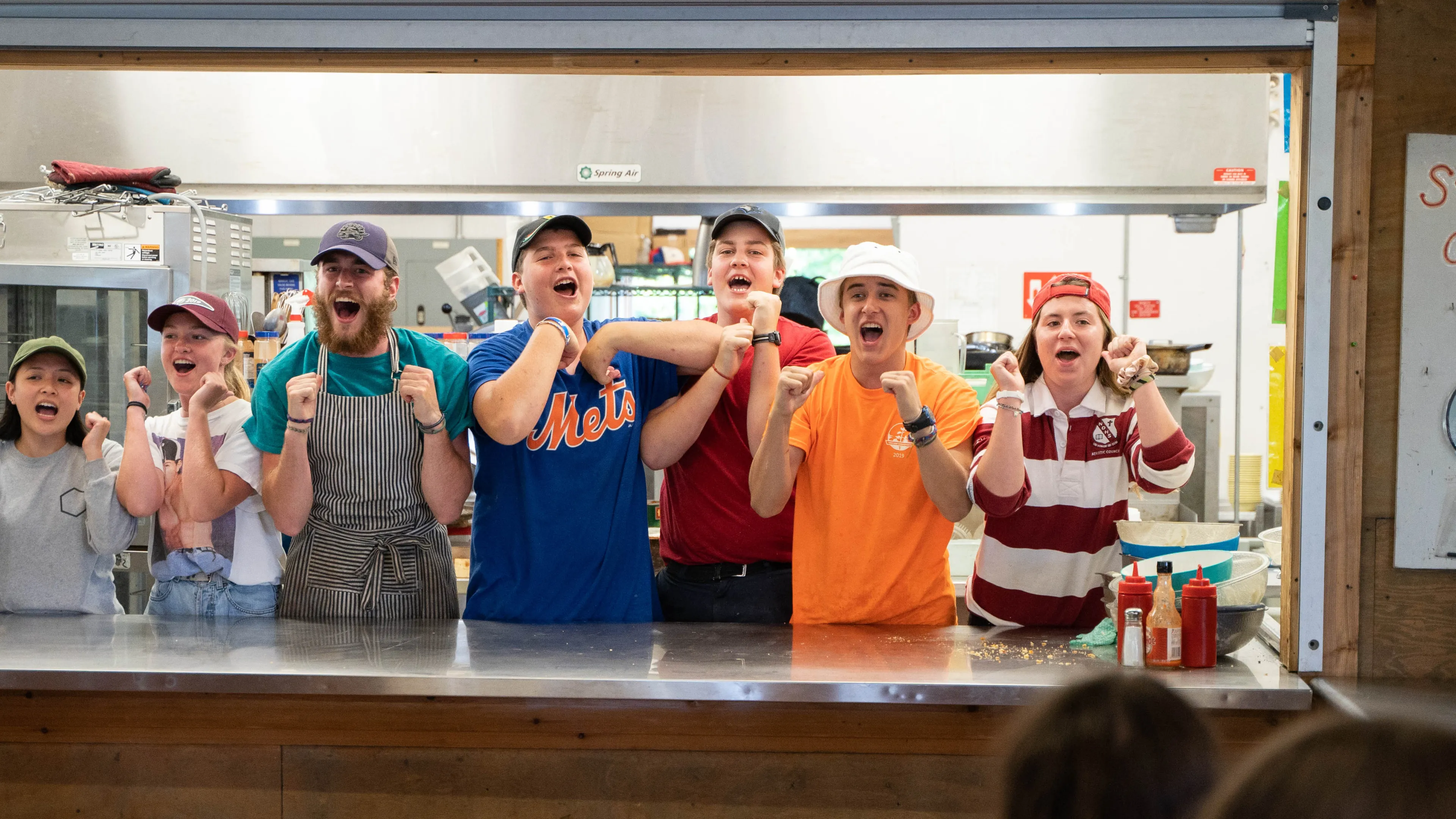 CQE Kitchen staff during meal cheer time