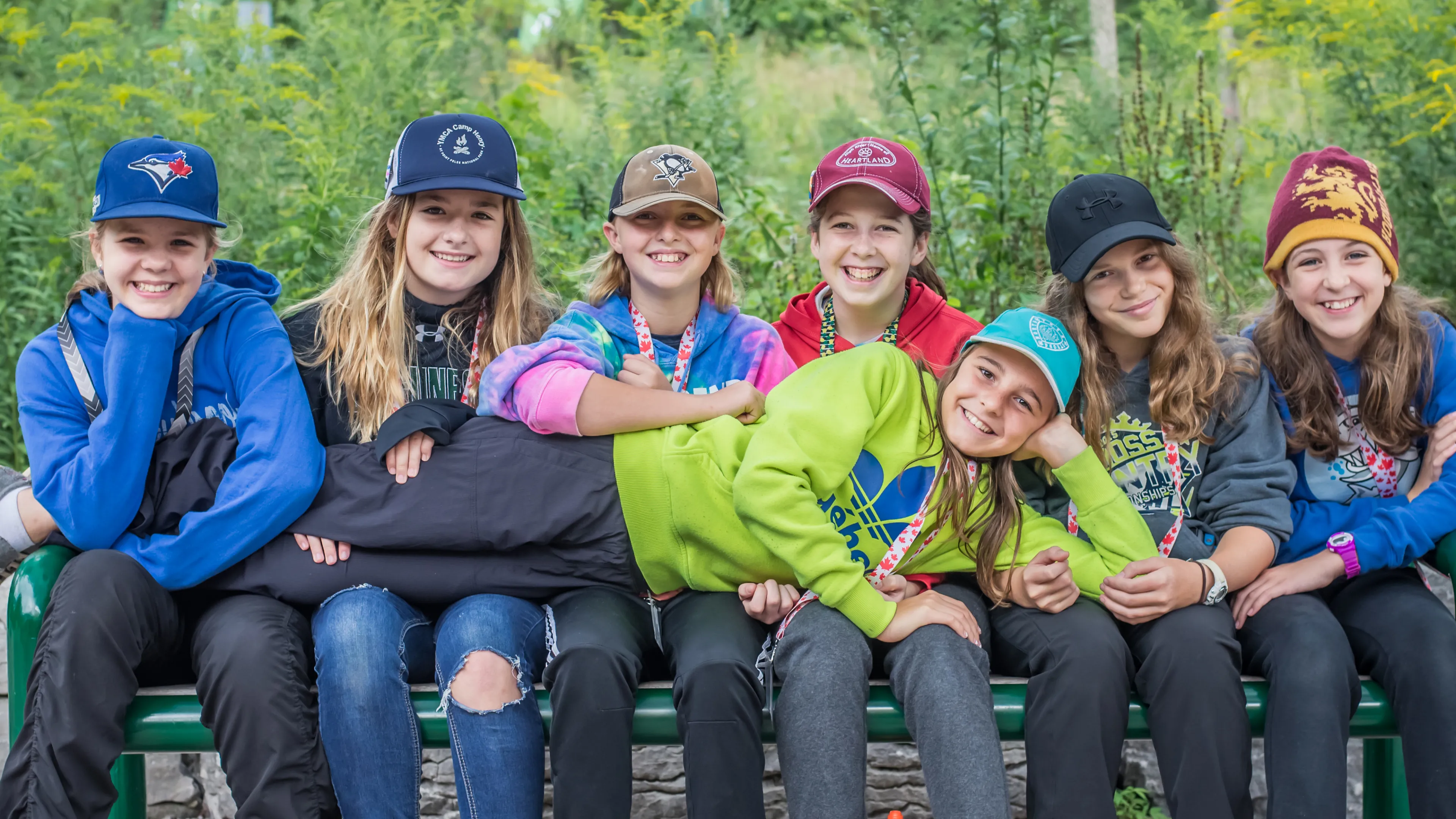 Group of girls enjoying the outdoors at Camp Henry