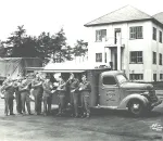 Truck and soldiers