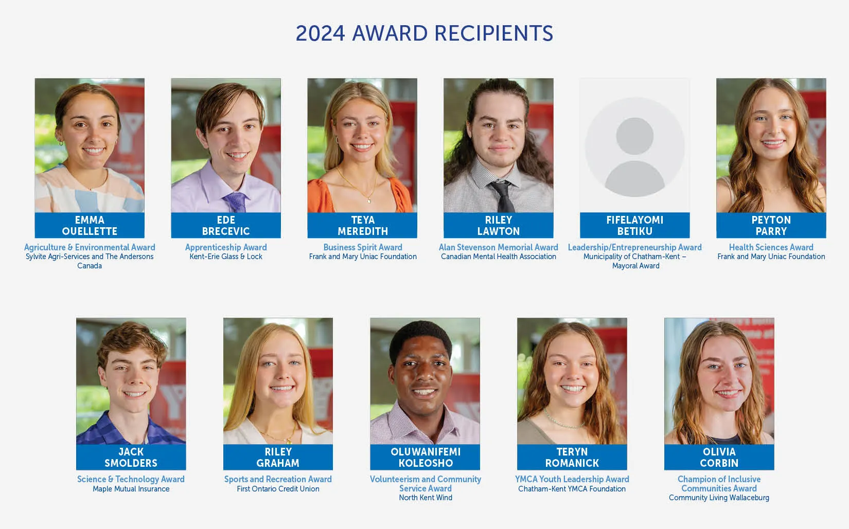 YMCA COY Chatham 2025 winners