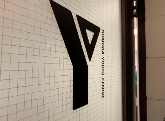 Y logo wall