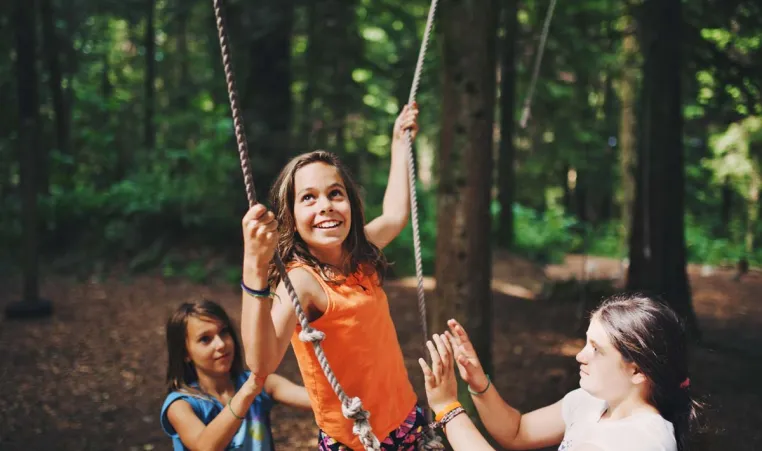 Three children at YMCA camp