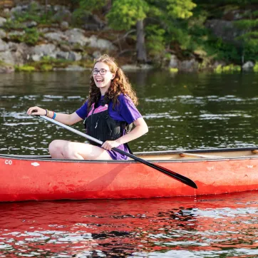 Girls canoeing at CQE
