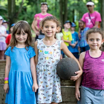 A group of children enjoying a day at camp. 