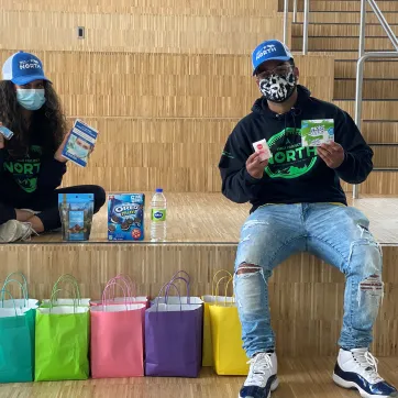 Salma and Hassan social distance and open their Youth Summit packages.