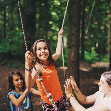 Three children at YMCA camp
